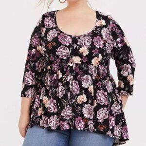 Torrid Super Soft 3/4 Sleeve Top